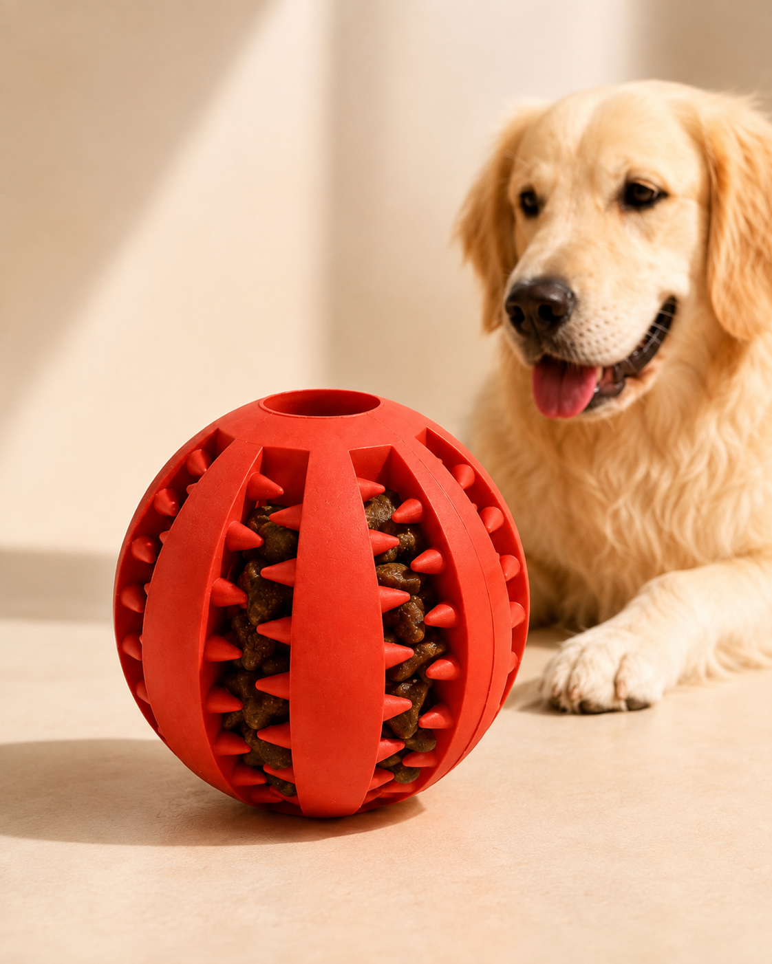 Pelota interactiva dispensadora de snacks para perros